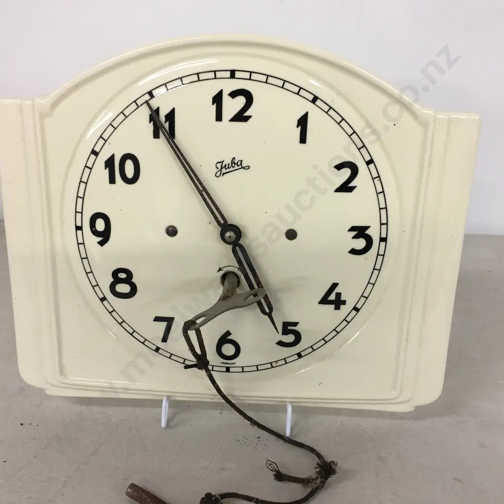 Vintage German 'Juba' Ceramic Wall Clock #3468  Image 1++
